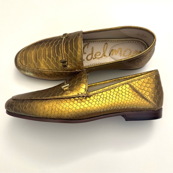 Sam Edelman Women’s Lior Horsebit Gold Leather Casual Slip on shoes size-7 M - Picture 9 of 10